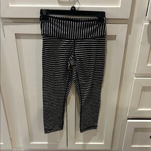 lululemon athletica Black and White Striped Leggings